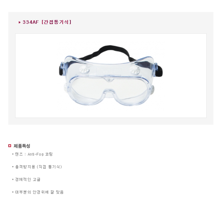3M 안전고글_간접통기식