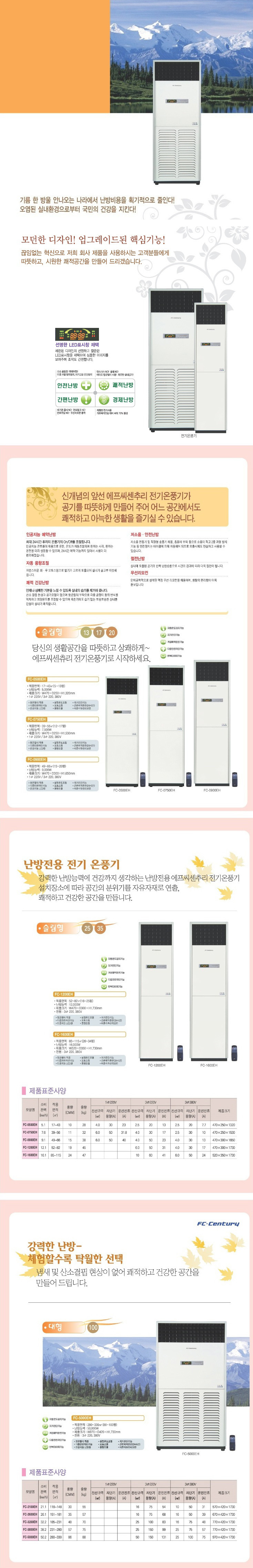 센추리 전기온풍기 35평형