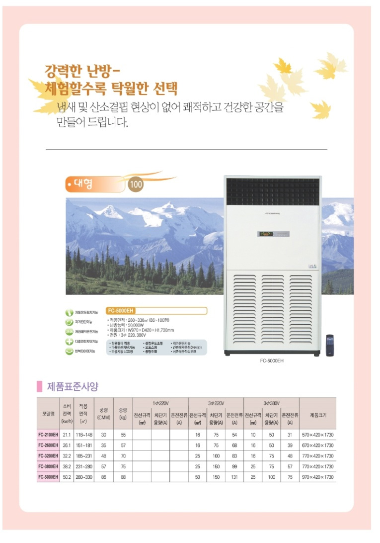 센추리 전기온풍기 100평형
